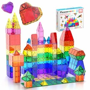 Image of sale on Picassotiles 60 Piece Set 60pcs Magnet Building Tiles Clear Magnetic 3d Blocks Construction Playboards – Creativity Beyond Imagination, Inspirational, Recreational, Educational, Conventional