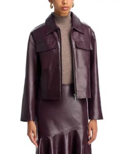 Image of sale on Kayleigh Faux Leather Bomber Jacket