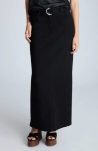 Image of sale on Belted Denim Maxi Skirt