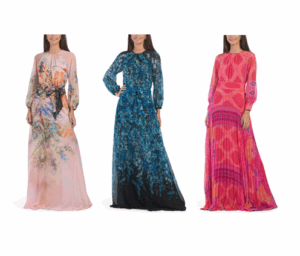 Image of sale on Chiffon Floral Long Sleeve Maxi Gown Up to 70% off