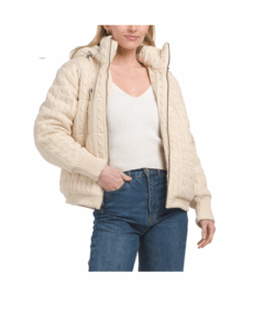Image of sale on Missy Cable Knit Puffer Jacket Xs,xl