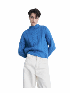 Image of sale on Braided sweater with perkins neck