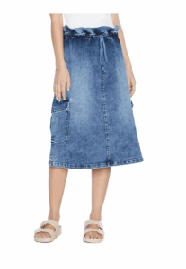 Image of sale on Paperbag Denim Midi Skirt Size Xs