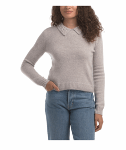 Image of sale on Cashmere Sweater with Faux Pearl Collar