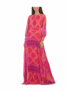 Image of sale on Chiffon Floral Pleated Maxi Gown