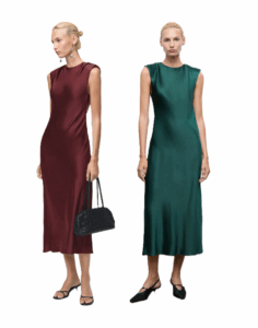 Image of sale on Fitted satin dress