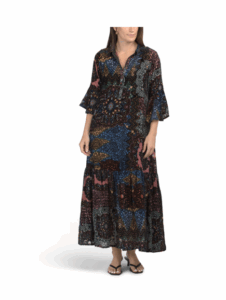 Image of sale on Silk Blend Nash Burnout Maxi Dress
