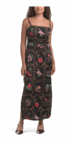 Image of sale on Satin Botanical Maxi Dress
