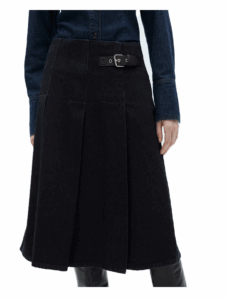 Image of sale on Rinse-wash midi-skirt with buckle