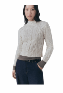Image of sale on Braided sweater with perkins neck