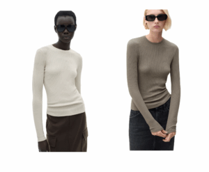 Image of sale on Ribbed knit t-shirt