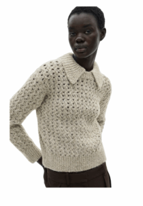 Image of sale on Openwork knitted polo-neck sweater