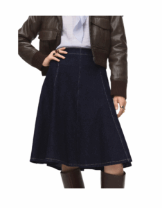 Image of sale on Denim midi-skirt with stitching