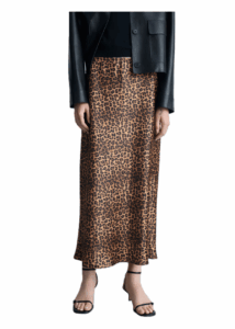 Image of sale on Leopard-print satin skirt