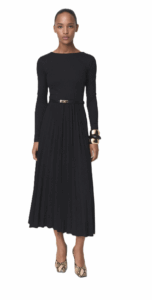 Image of sale on Pleated dress with belt