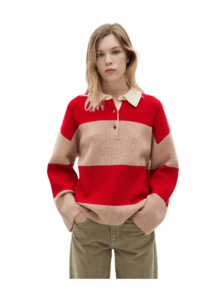 Image of sale on Striped polo-neck sweater