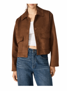 Image of sale on Faux Suede Trucker Jacket