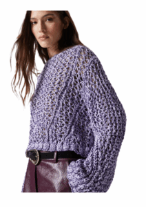 Image of sale on Tape Yarn Open Stitch Cotton Blend Sweater