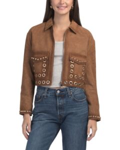 Image of sale on Suede Jolene Treated and Studded Jacket