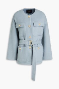 Image of sale on Belted Wool-blend Felt Coat