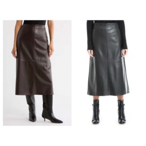 Image of sale on Faux Leather A-line Skirt