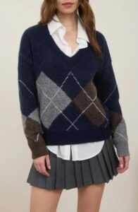 Image of sale on Argyle V-Neck Pullover Sweater