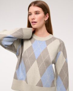 Image of sale on The A&F Madeline Argyle Crew Sweater