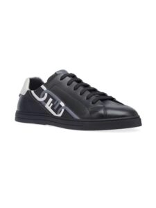 Image of sale on Flow Vitello Leather & Tonal Logo Jacquard Sneakers
