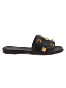 Image of sale on Rockstud Leather Flat Sandals