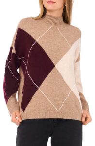 Image of sale on Argyle Mock Neck Sweater