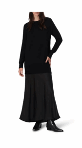 Image of sale on Millie Long Sleeve Mixed Media Wool Blend Sweater Dress