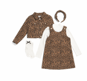 Image of sale on Toddler Girls 3pc Leopard Printed Corduroy Jumper and Jacket Set Size 2-5
