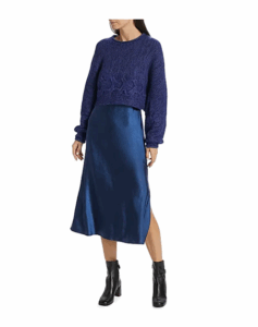 Image of sale on Ann Sweater & Satin Midi-Dress