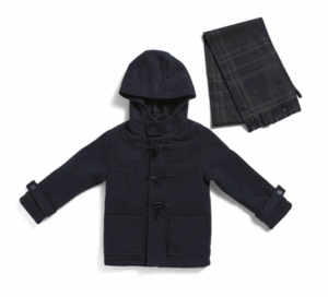 Image of sale on Little Boys Hooded Toggle Coat with Scarf Size 2-7