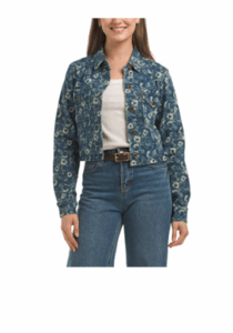 Image of sale on Floral Printed Denim Jacket