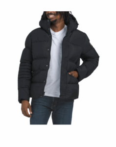 Image of sale on Men’s Titan Mixed Media Puffer Coat with Removable Hood