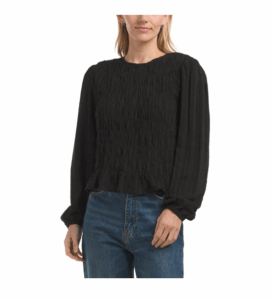 Image of sale on Long Sleeve Smocked Blouse