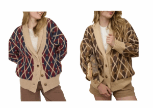 Image of sale on Argyle Cotton Button Front Cardigan