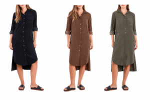 Image of sale on Chill Out High-Low Corduroy Shirtdress