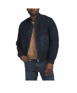 Image of sale on Wool Blend Mixed Media Bomber Jacket