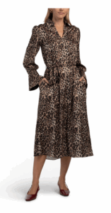 Image of sale on Collared Animal Midi Dress