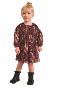 Image of sale on Kids’ Floral Long Sleeve Mesh Dress