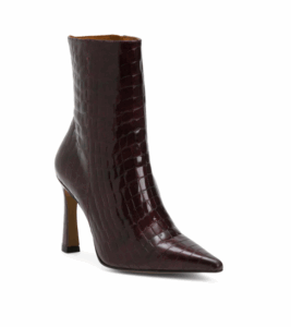 Image of sale on Patent Leather Croco Booties with Wrapped Heel