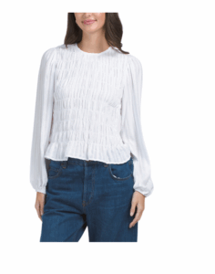 Image of sale on Long Sleeve Smocked Blouse