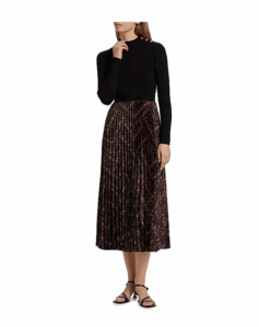 Image of sale on The Mave Mixed-Media Gilded Chain Print Sweater Dress