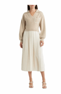 Image of sale on Long Sleeve Twofer Sweater Dress