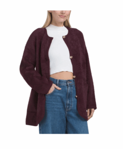 Image of sale on Tight Knit Structured Sweater Jacket with Border Piping