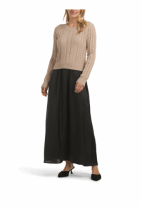 Image of sale on Twofer Cable Knit Sweater Dress