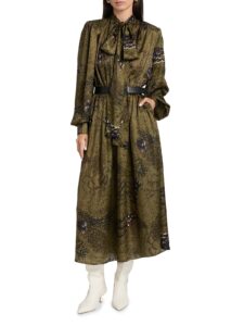 Image of sale on Anora Floral Silk-blend Tieneck Maxi Dress