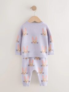 Image of sale on Purple Rabbit Baby Knitted Jumper and Leggings Set 2 Piece (0mths-2yrs)